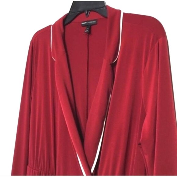 Lane Bryant Glamour VNeck Maxi Robe Wrap Dress Sz 14/16 (XL) Womens Red Long Sle - Picture 8 of 16